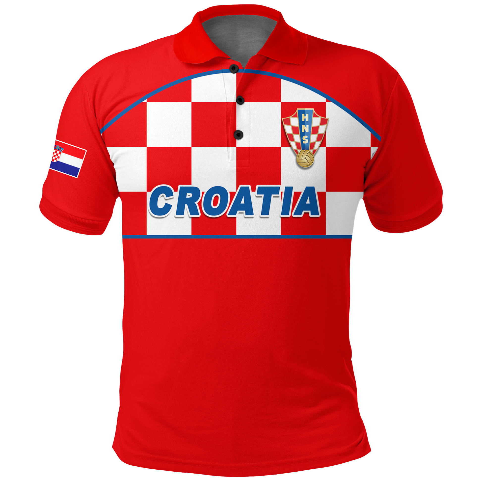 Croatia Football 2022 Checkerboard Polo Shirt LT12