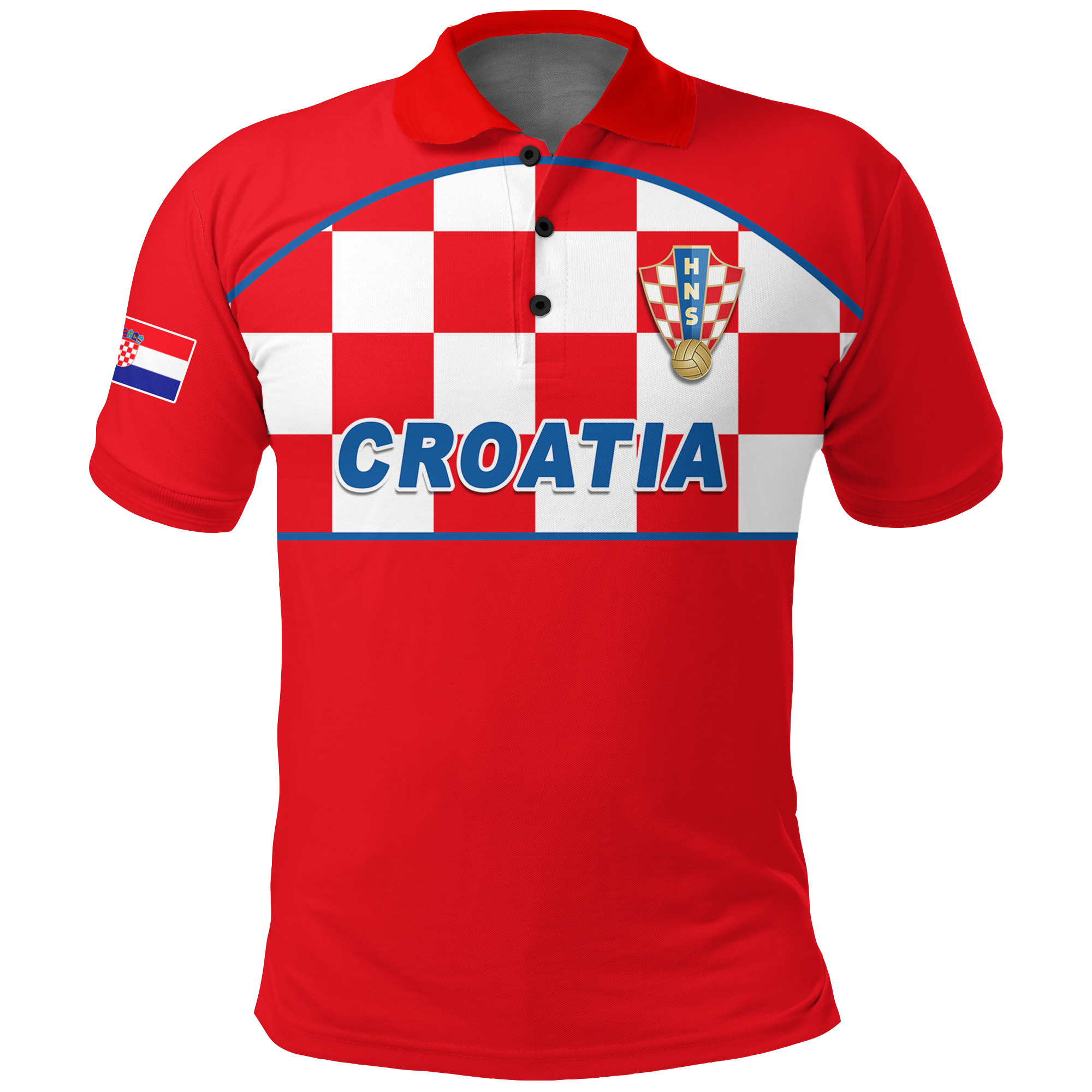Custom Croatia Polo Shirt Football 2022 Checkerboard LT12