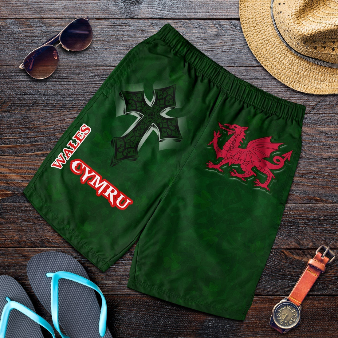 Wales Men Shorts Wales Cymru Celtic Cross