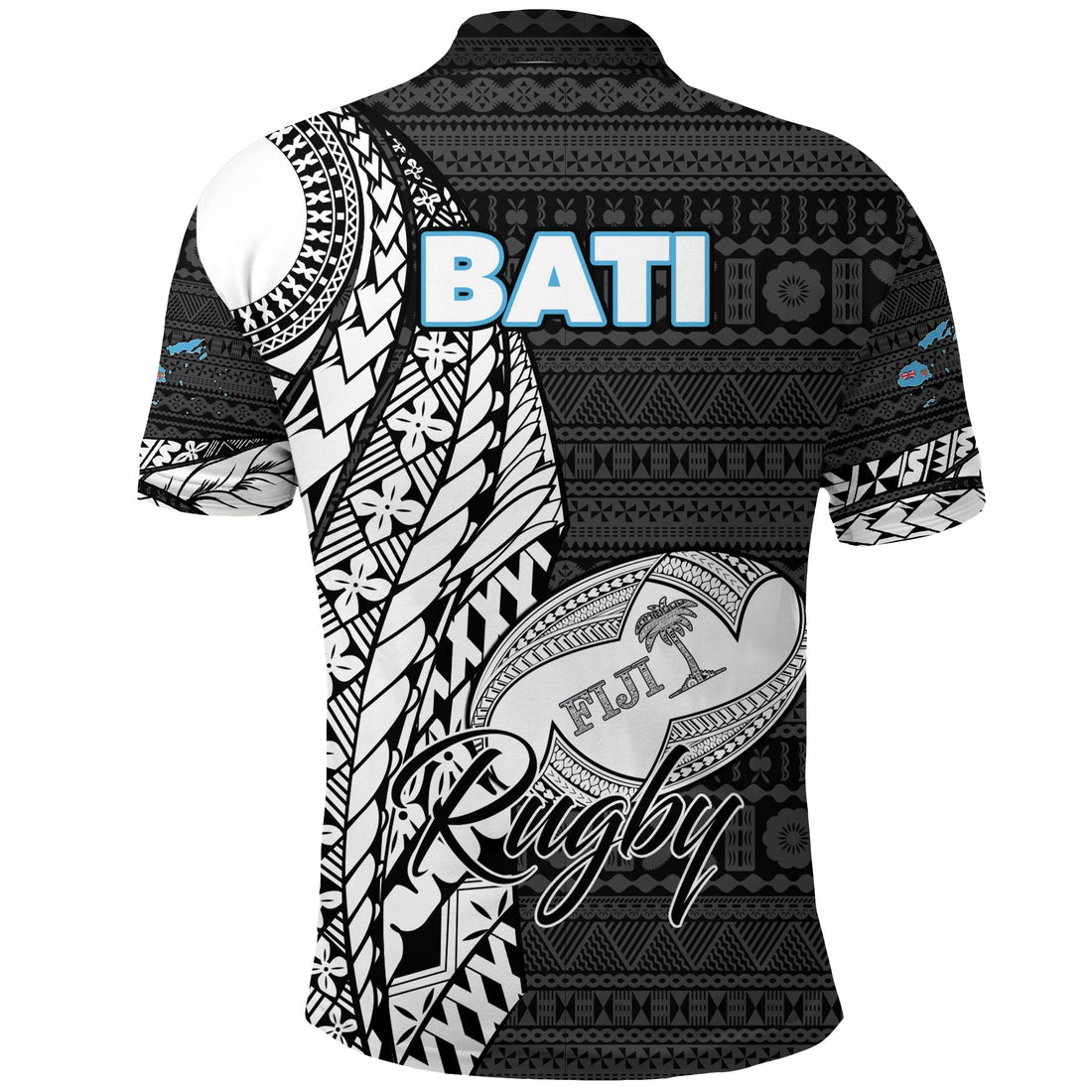 Fiji Rugby Bati Tapa Pattern Polo Shirt LT2
