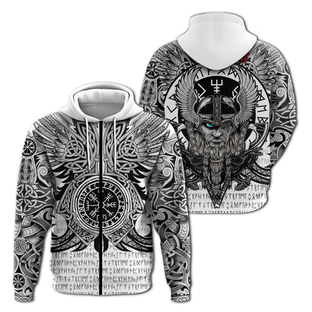 Viking Vegvisir Odin With Huginn And Muninn Hoodie - LT2