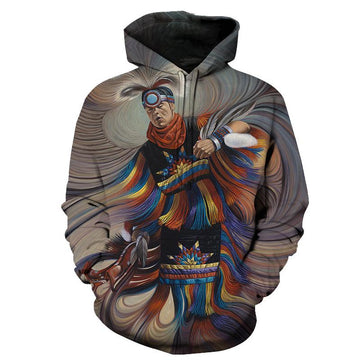 Powwow Dancers Man Native American Hoodie LT10