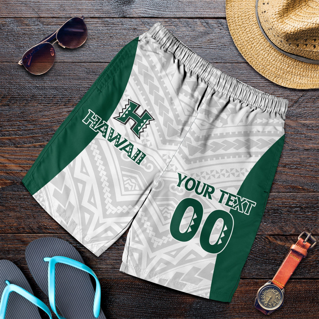 (Custom Personalised) Hawaii Men Short - White Volleyball Team Supporter LT12