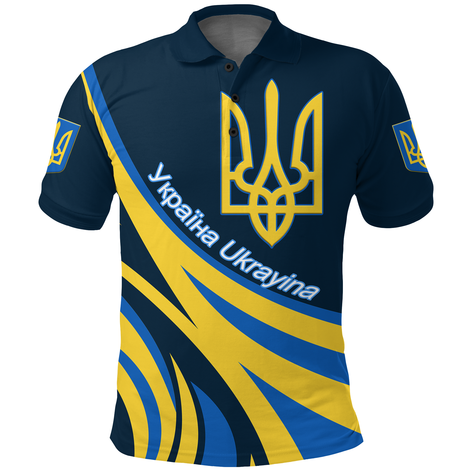 Ukraine Gold Trident Polo Shirt LT12