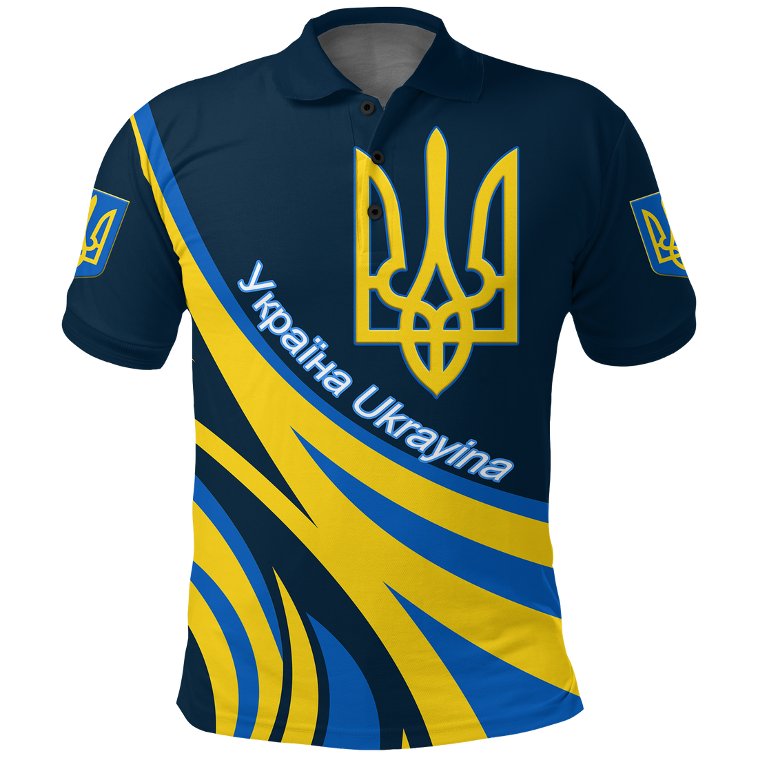 Ukraine Gold Trident Polo Shirt LT12