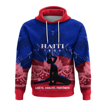 Haiti Hoodie Negre Marron With Coat Of Arms Polynesian Style LT14
