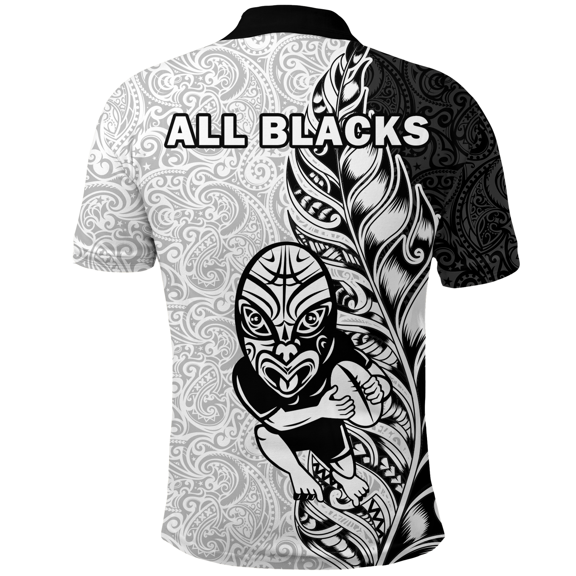 New Zealand Maori All Black Rugby Polo Shirt LT2
