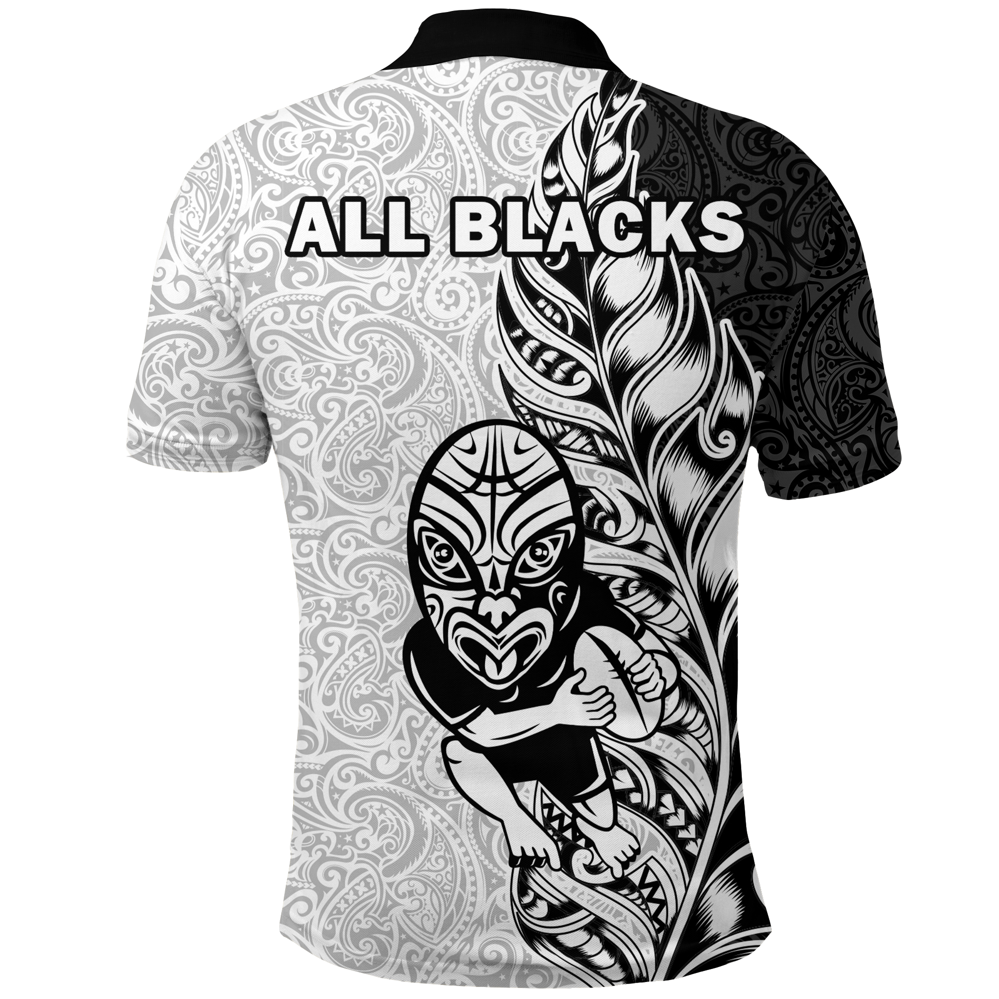 New Zealand Maori All Black Rugby Polo Shirt LT2