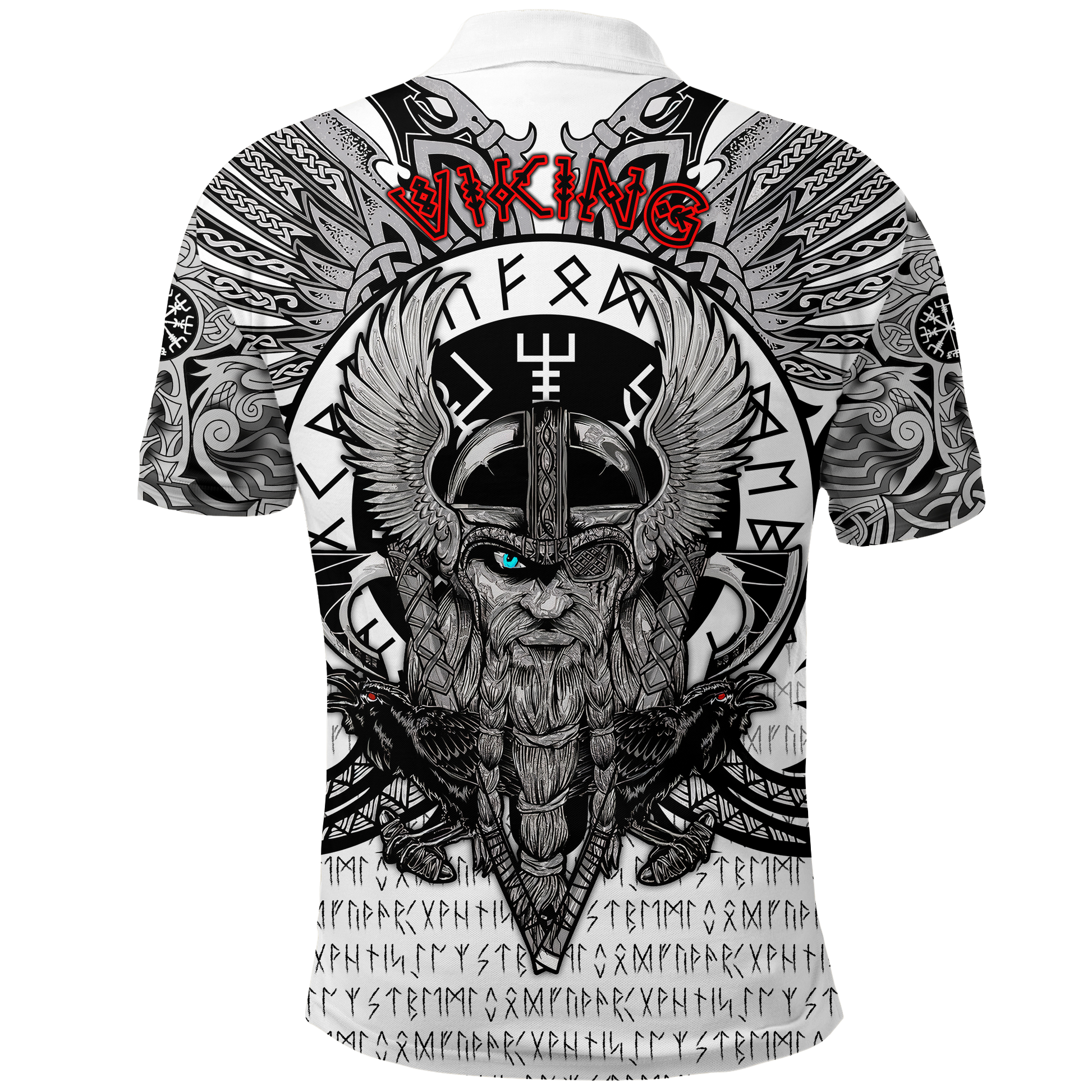 Viking Vegvisir Odin With Huginn And Muninn Polo Shirt LT2