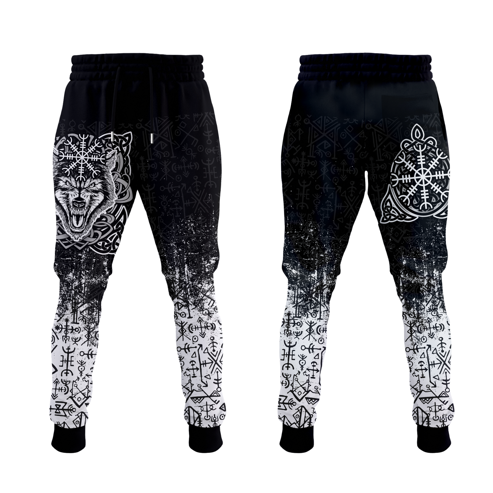 Viking Wolf With Vegvisir Art Jogger Pants LT12