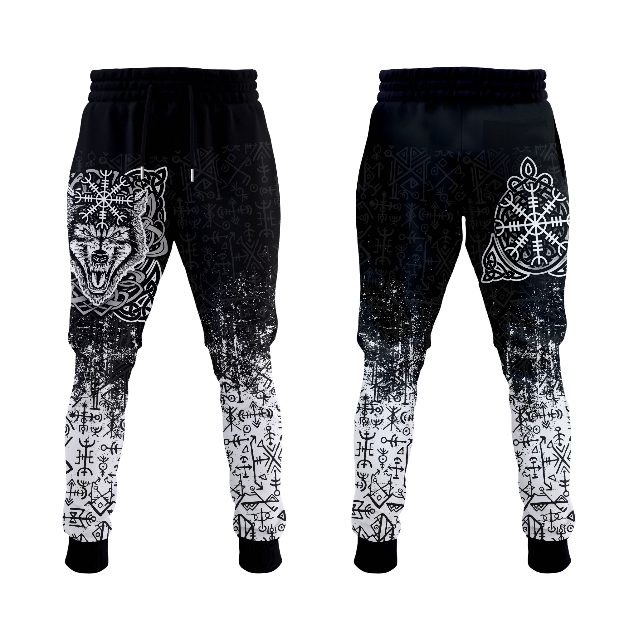 Viking Wolf With Vegvisir Art Jogger Pants LT12