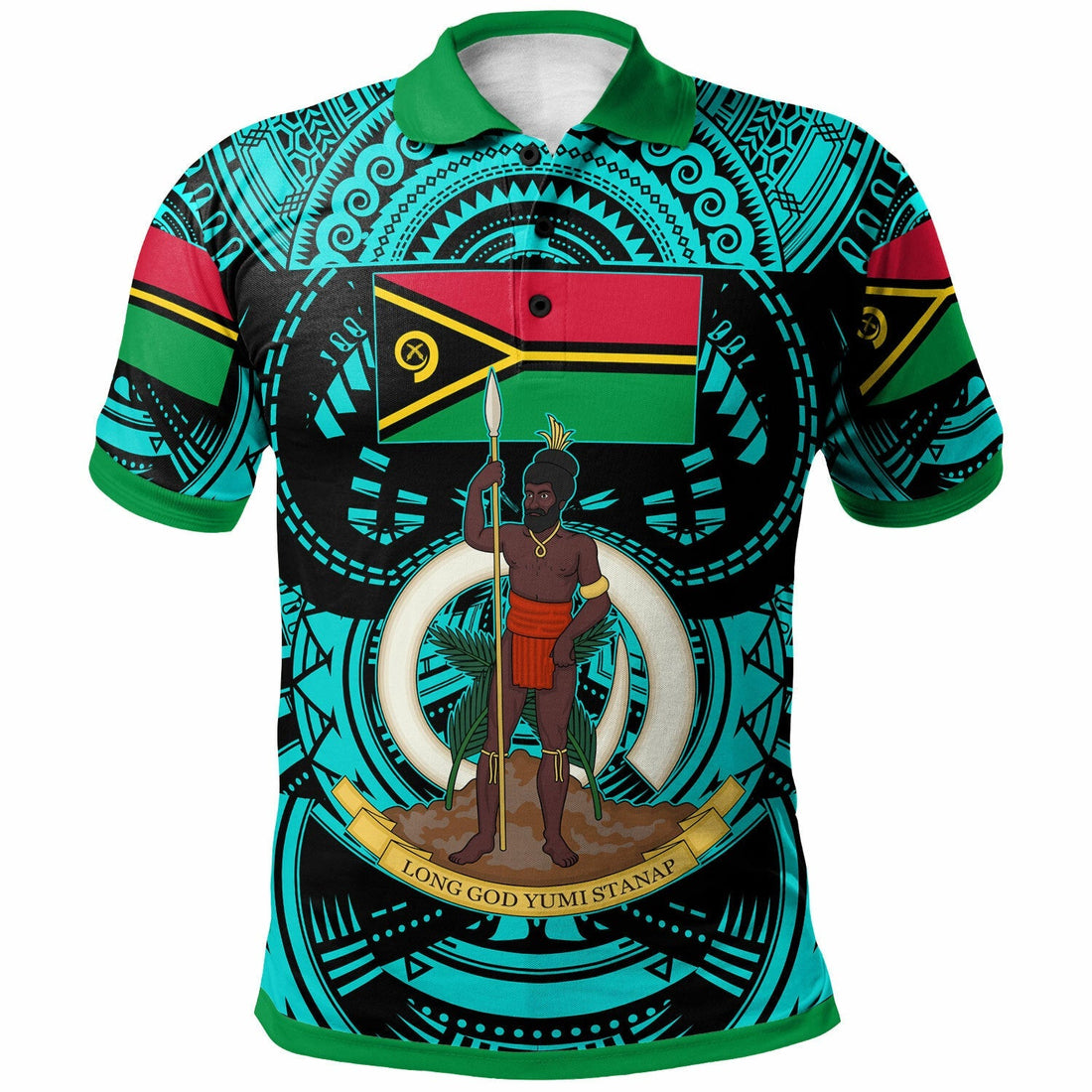 Vanuatu Polo Shirt Custom Vanuatu Polynesian Culture Pride Turquoise Polo Shirt LT10