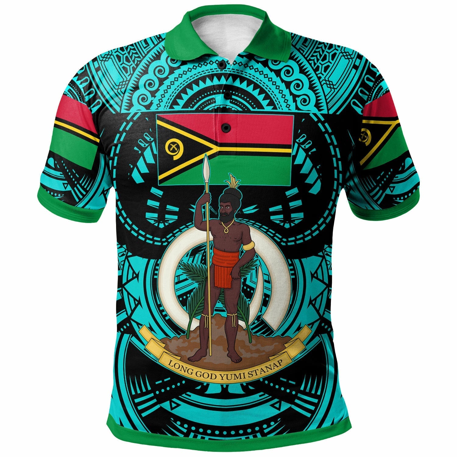 Vanuatu Polo Shirt Custom Vanuatu Polynesian Culture Pride Turquoise Polo Shirt LT10