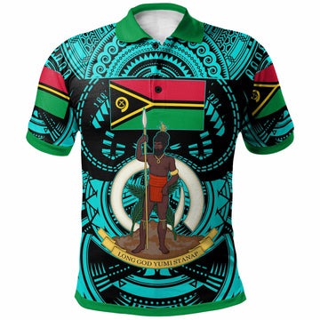 Vanuatu Polo Shirt Custom Vanuatu Polynesian Culture Pride Turquoise Polo Shirt LT10