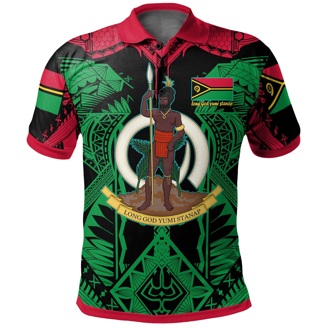Vanuatu Polo Shirt Custom Vanuatu "Long God yumi stanap" Polynesian Pride Polo Shirt LT10