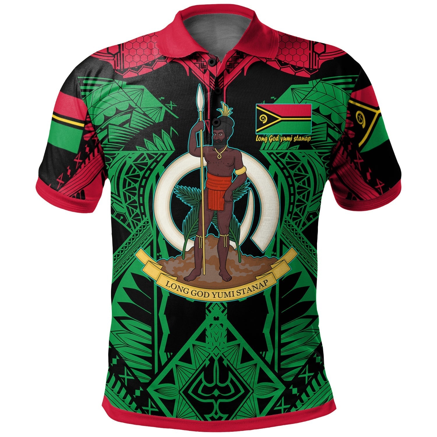 Vanuatu Polo Shirt Custom Vanuatu "Long God yumi stanap" Polynesian Pride Polo Shirt LT10