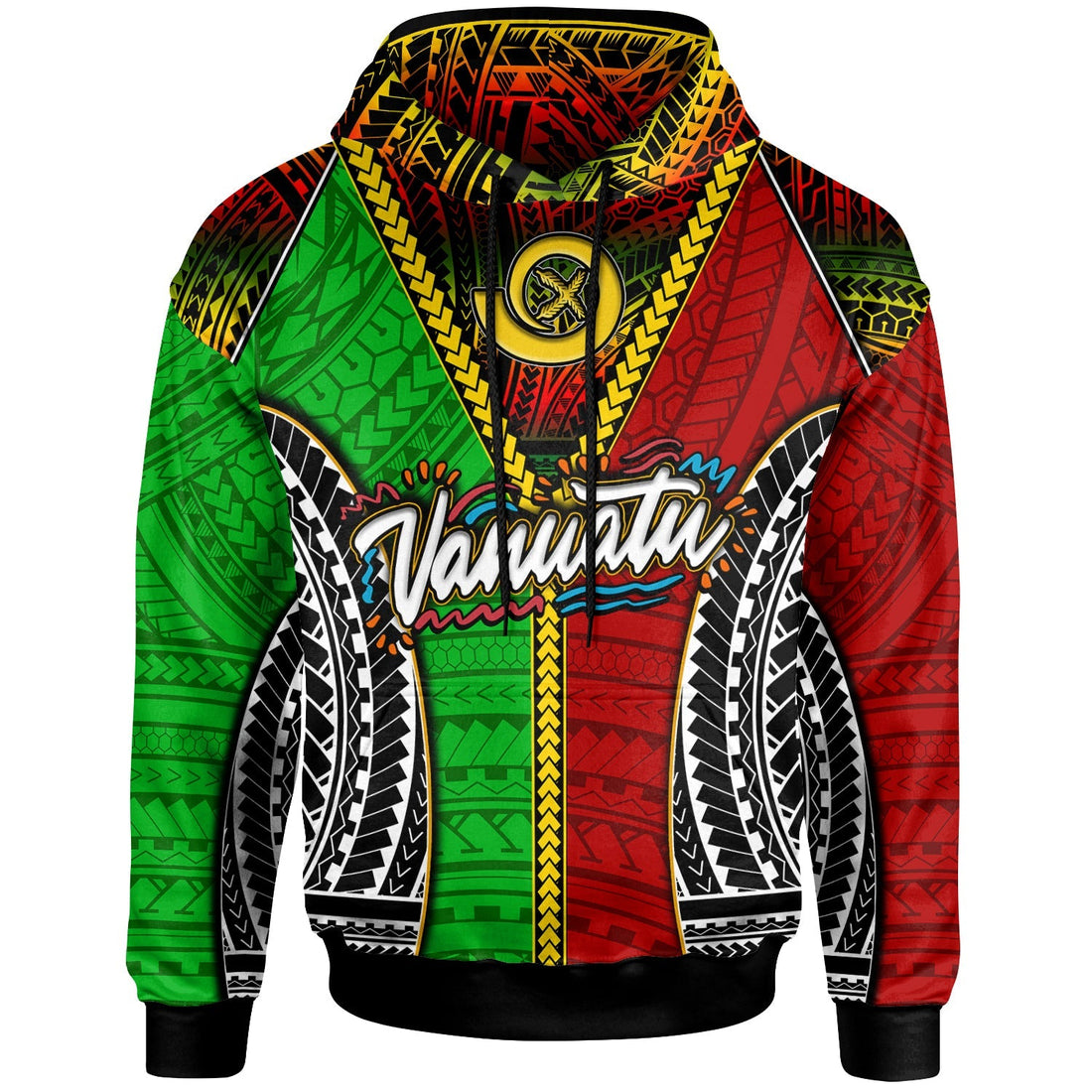 Vanuatu Hoodie Custom Vanuatu Independence Anniversary With Polynesian Patterns Hoodie LT10