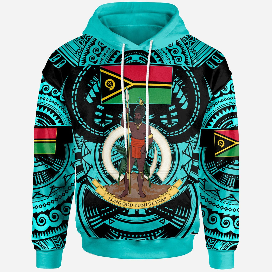 Vanuatu Hoodie Vanuatu Polynesian Culture Pride Turquoise Hoodie LT10