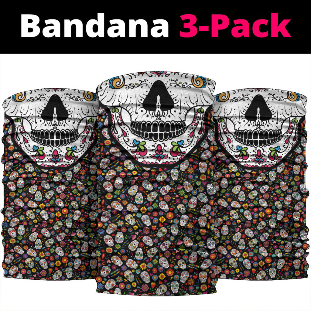 Mexican Sugar Skull Neck Gaiter Colorful LT03