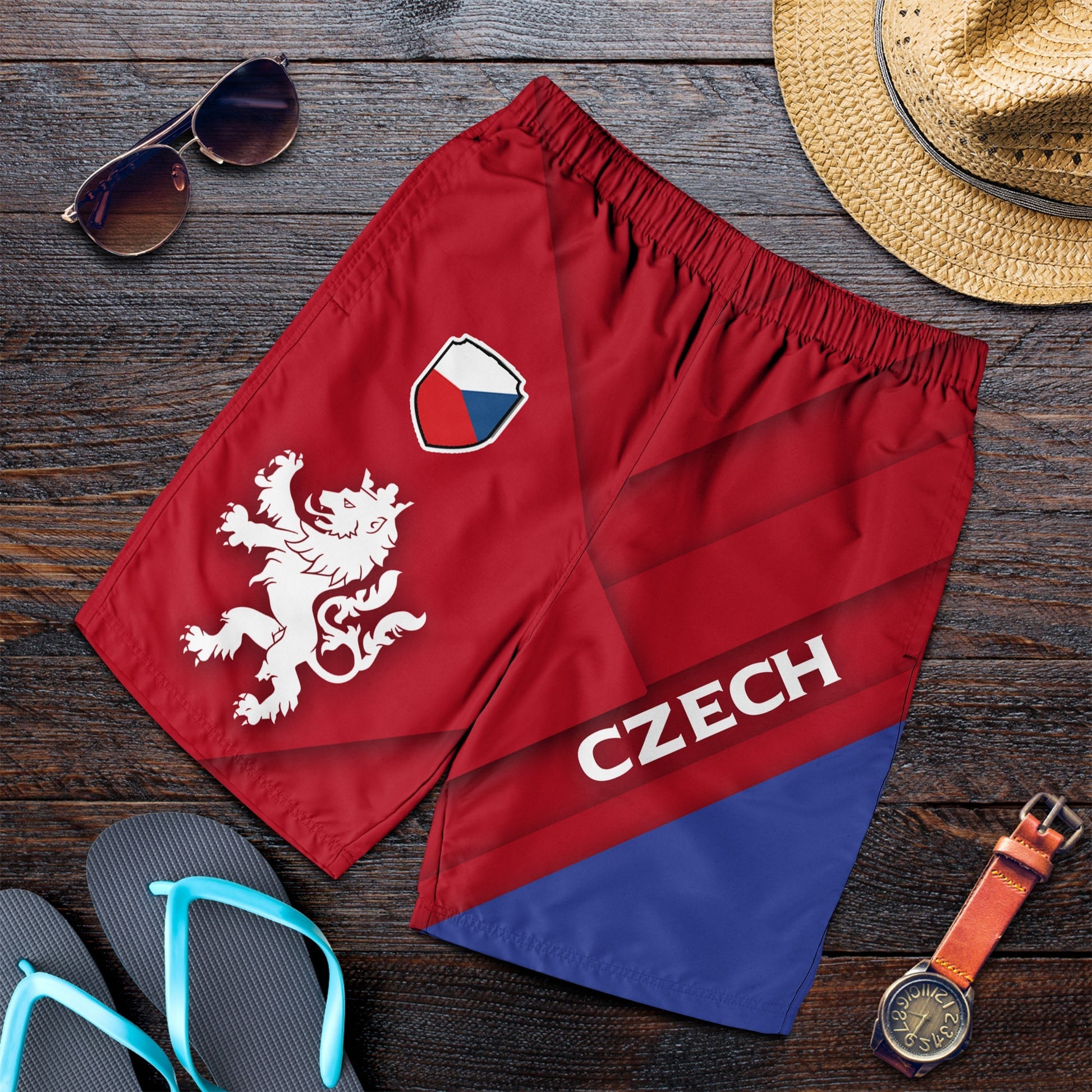 Czech Republic Euro Men's Short - Flag Style LT12
