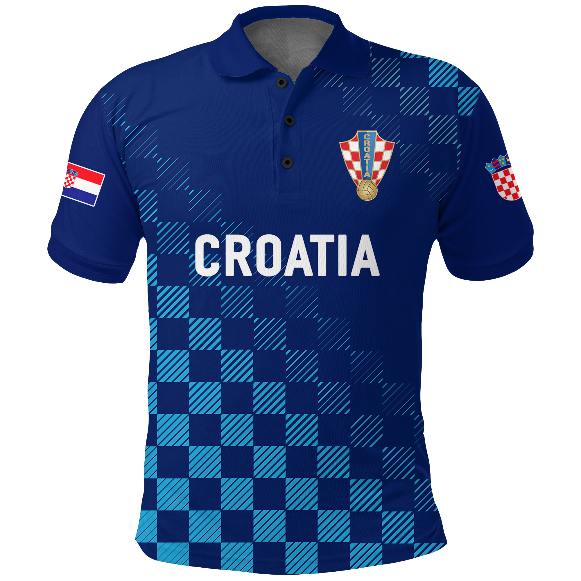 Custom Croatia Polo Shirt Football 2022 Champions Pride Blue LT12