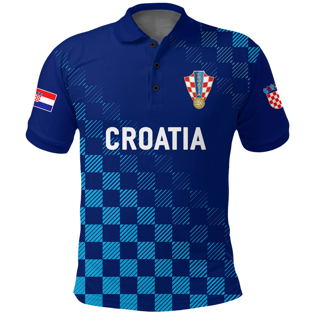 Custom Croatia Polo Shirt Football 2022 Champions Pride Blue LT12