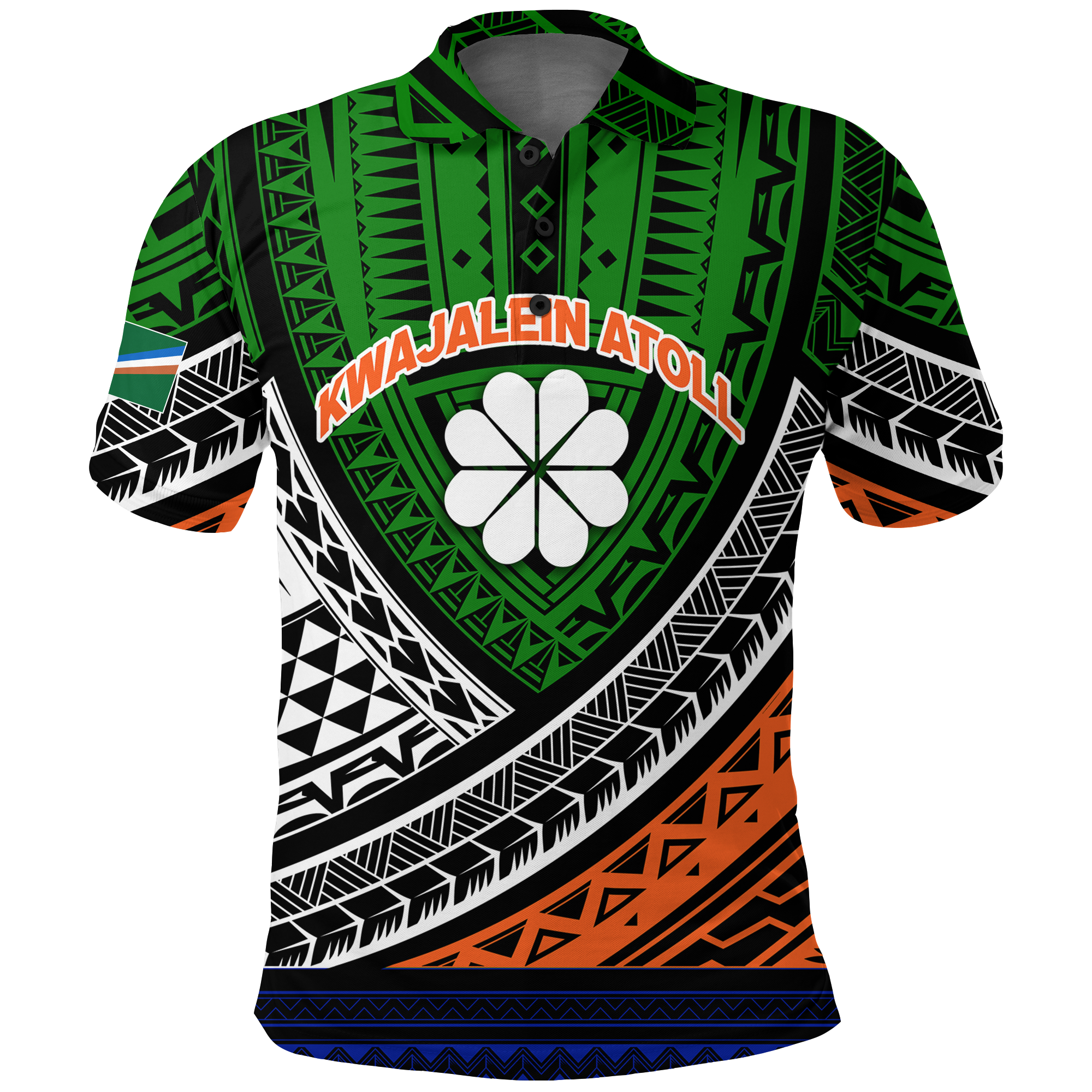 Kwajalein Atoll Tribal Pattern Polo Shirt LT12