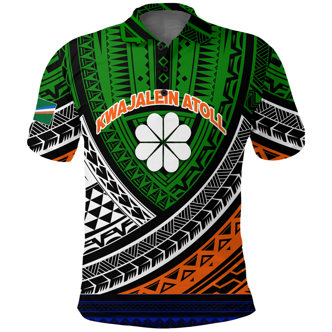 Kwajalein Atoll Tribal Pattern Polo Shirt LT12