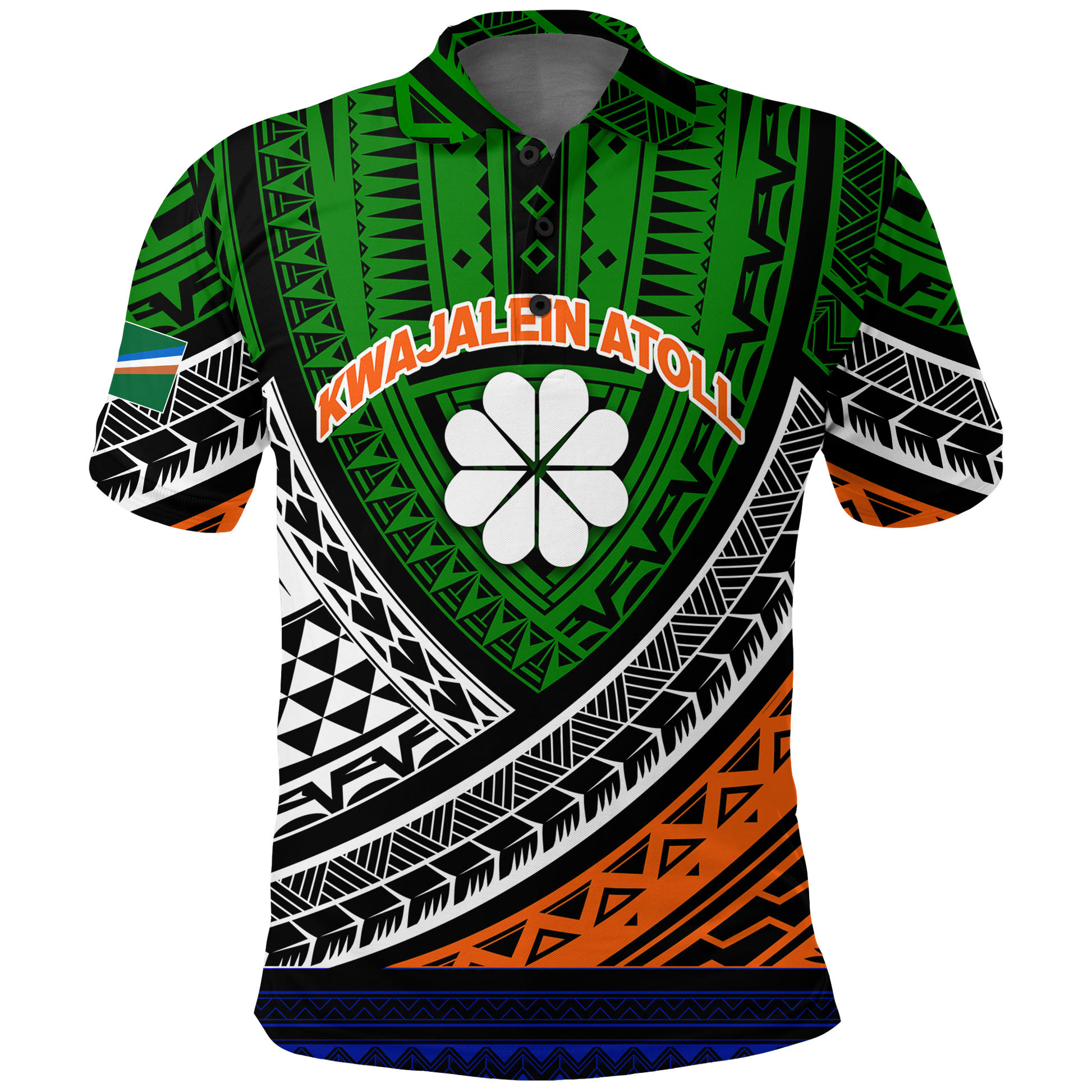 Kwajalein Atoll Tribal Pattern Polo Shirt LT12
