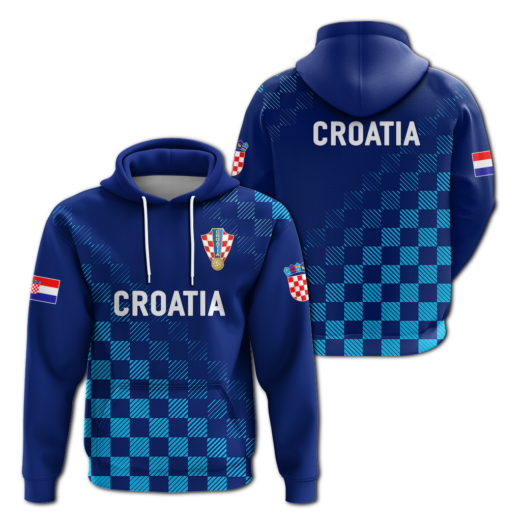 Croatia Hoodie Football 2022 Champions Pride Blue LT12