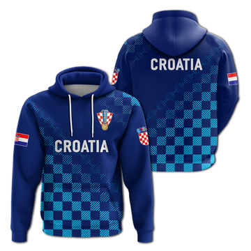 Croatia Hoodie Football 2022 Champions Pride Blue LT12