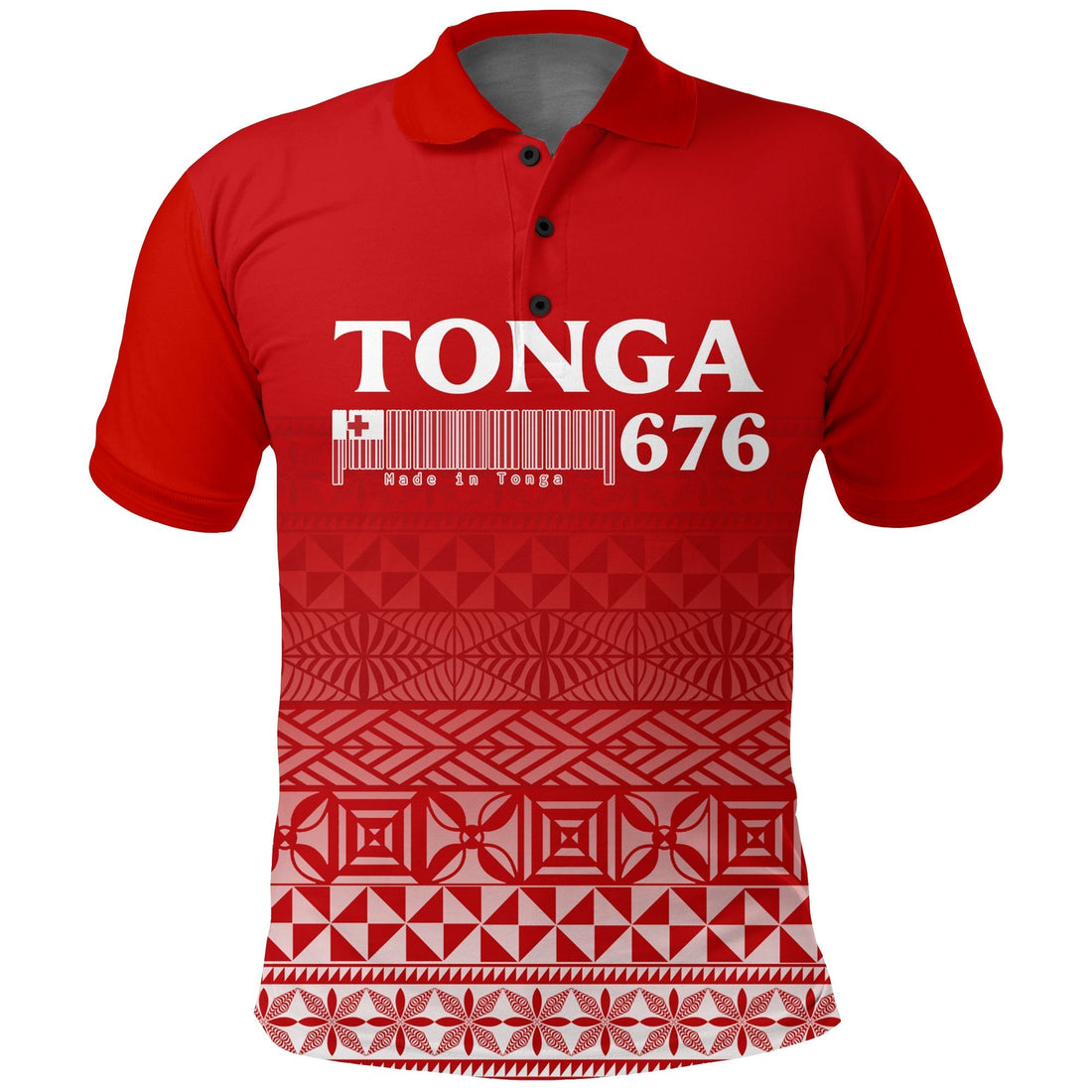 Tonga 676 Polo Shirt Tongan Pattern LT12