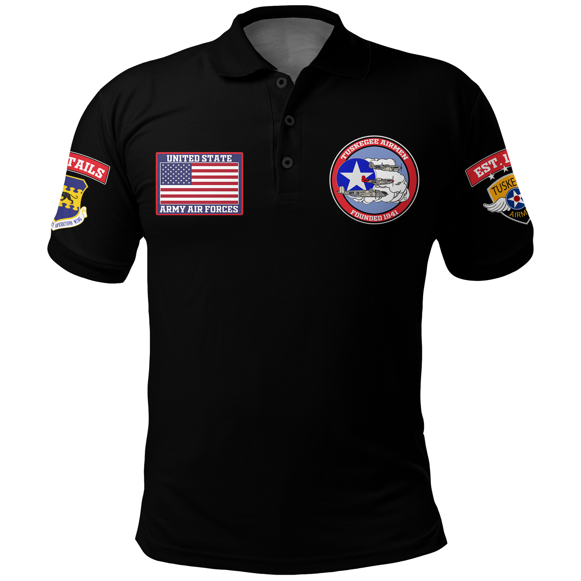 Tuskegee Airmen The Red Tails Pride Polo Shirt LT12
