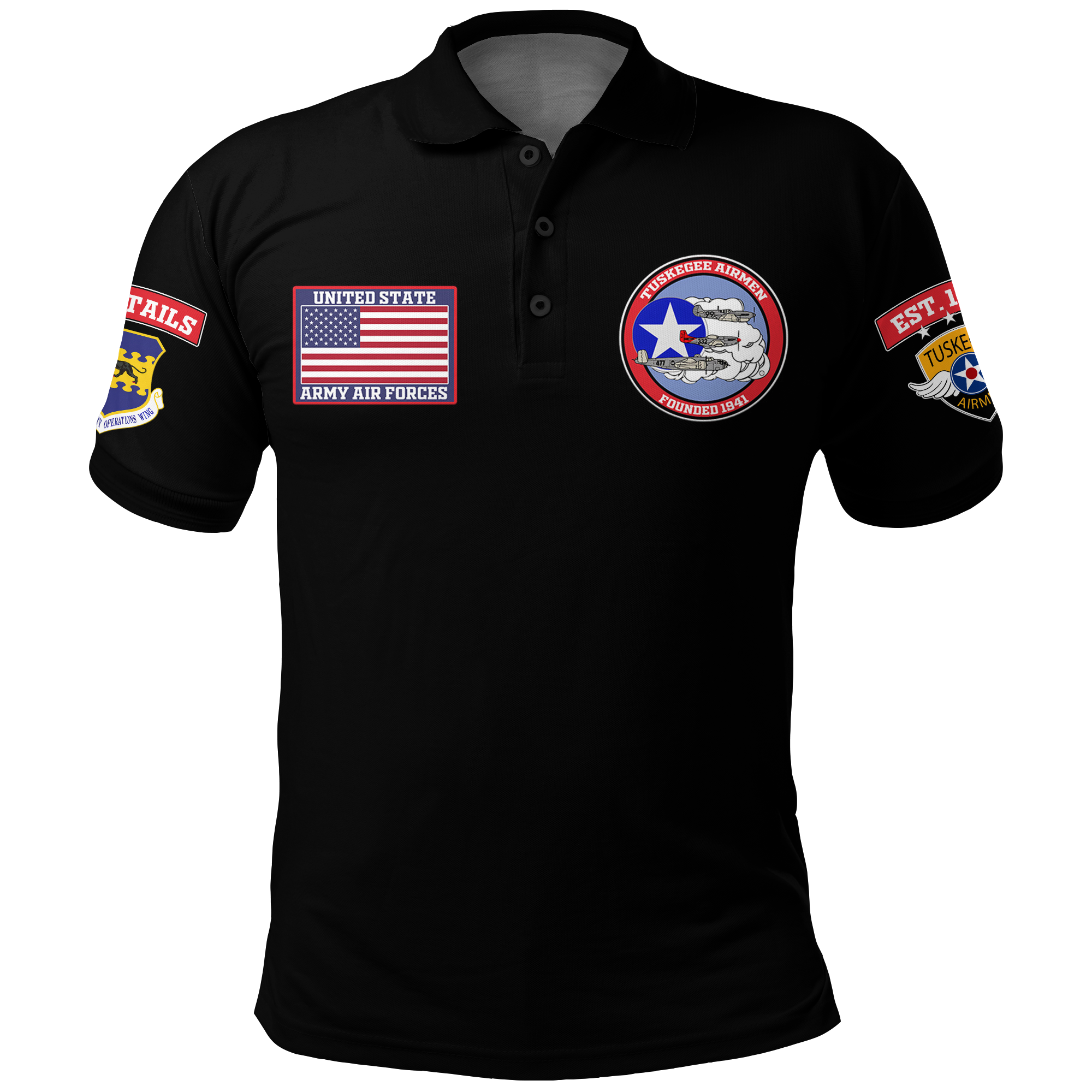 Tuskegee Airmen The Red Tails Pride Polo Shirt LT12