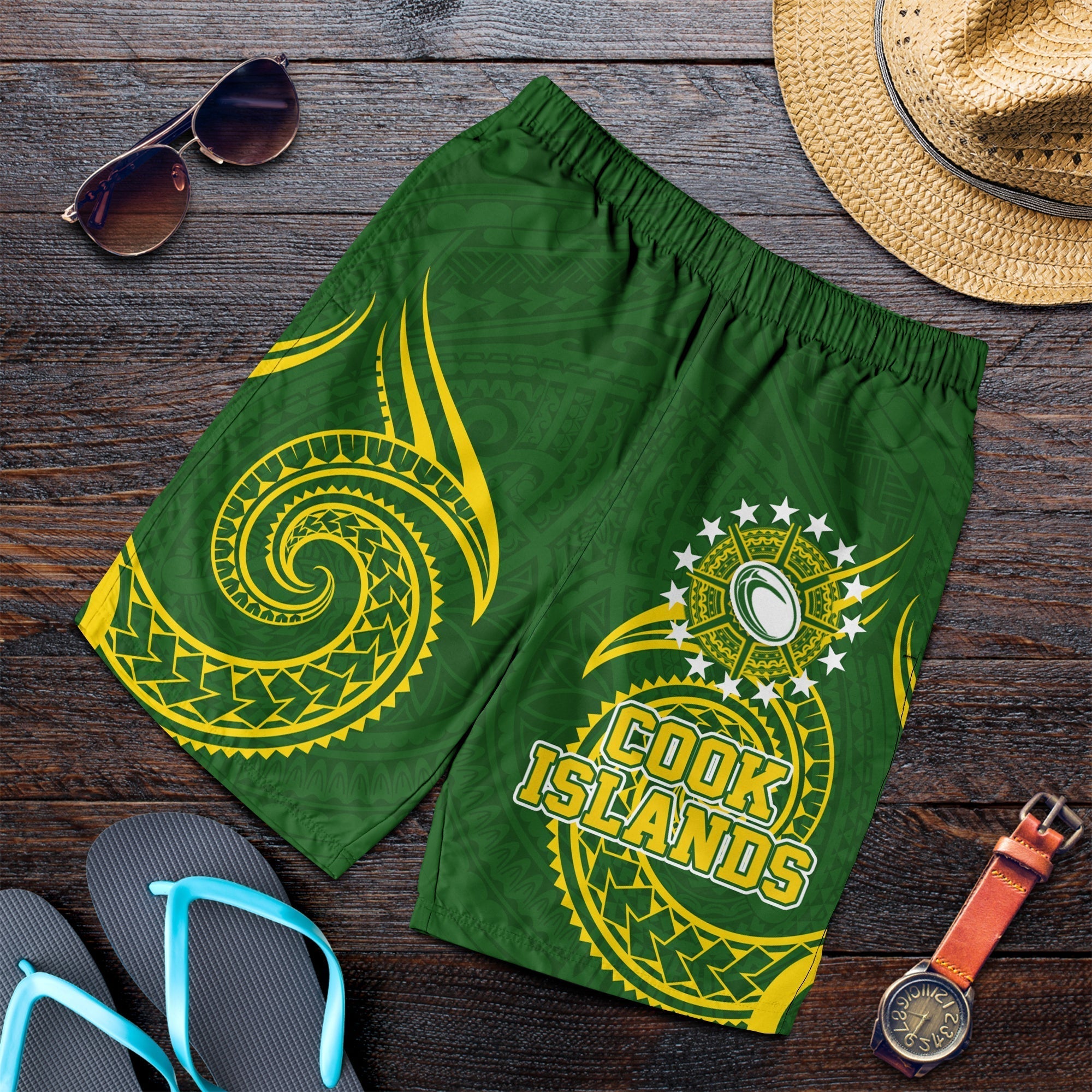 Cook Islands Rugby Men's Short - Tribal Pattern LT12