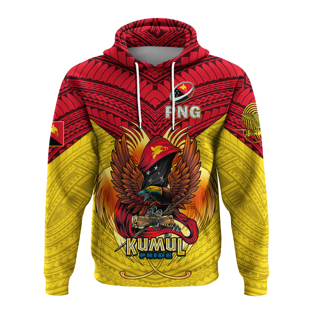 Custom Personalised Papua New Guinea Rugby Kumul Pride Hoodie LT2