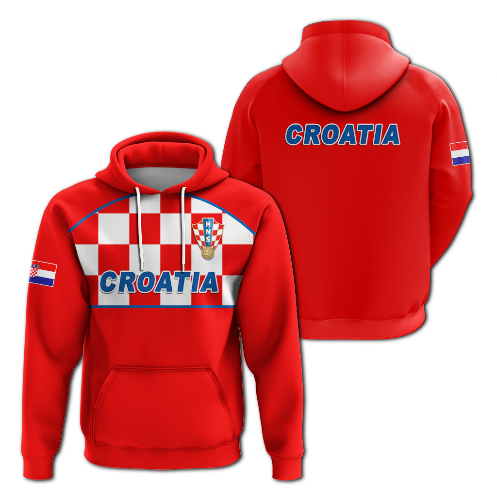 Croatia Hoodie Football 2022 Checkerboard LT12