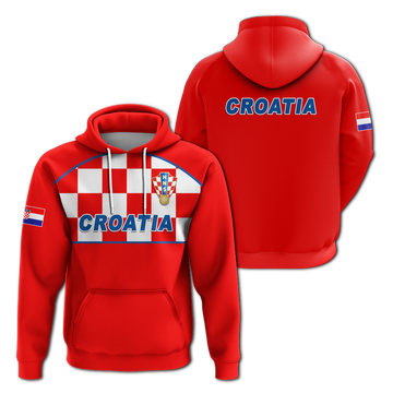 Croatia Hoodie Football 2022 Checkerboard LT12