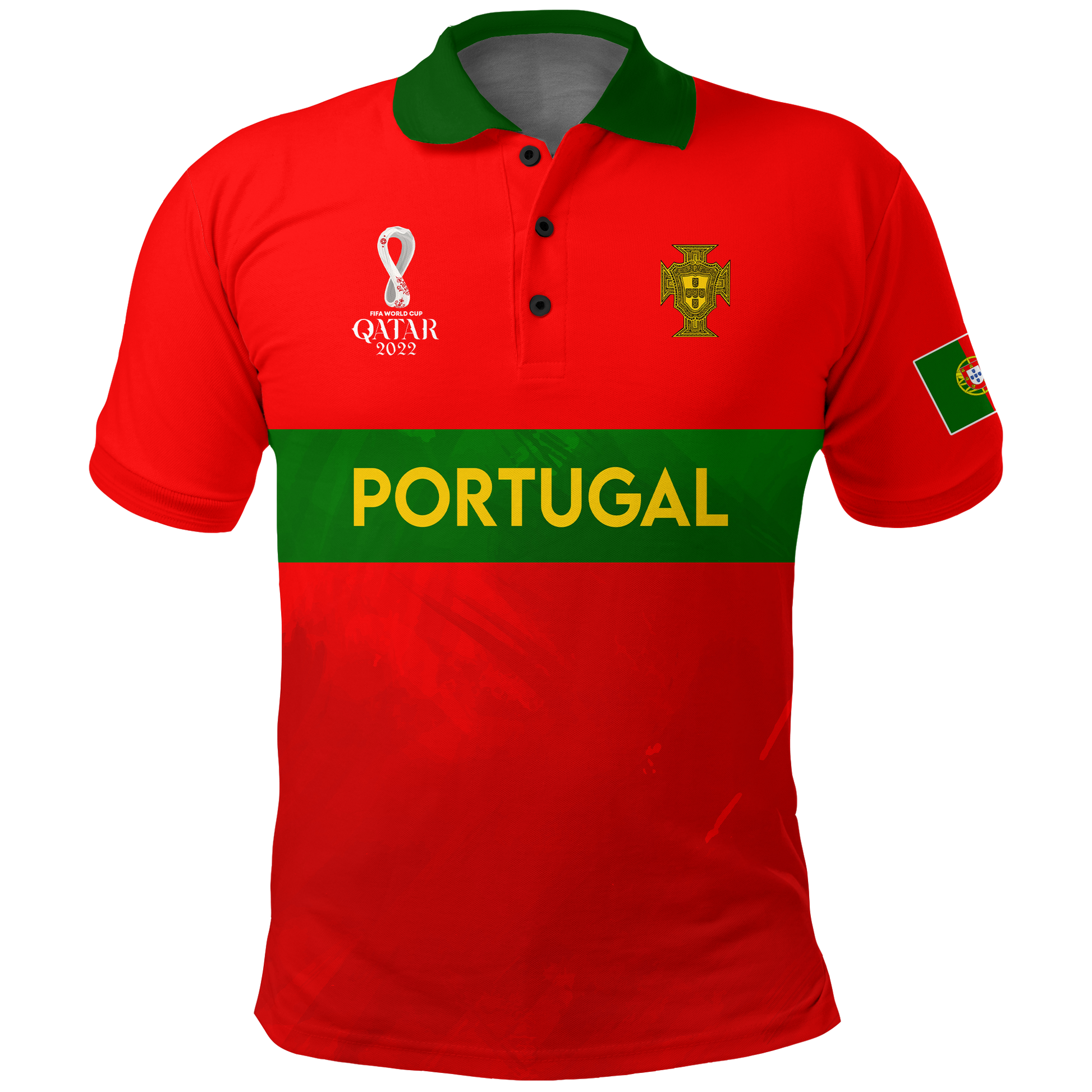 Custom Portugal Polo Shirt Football 2022 LT2