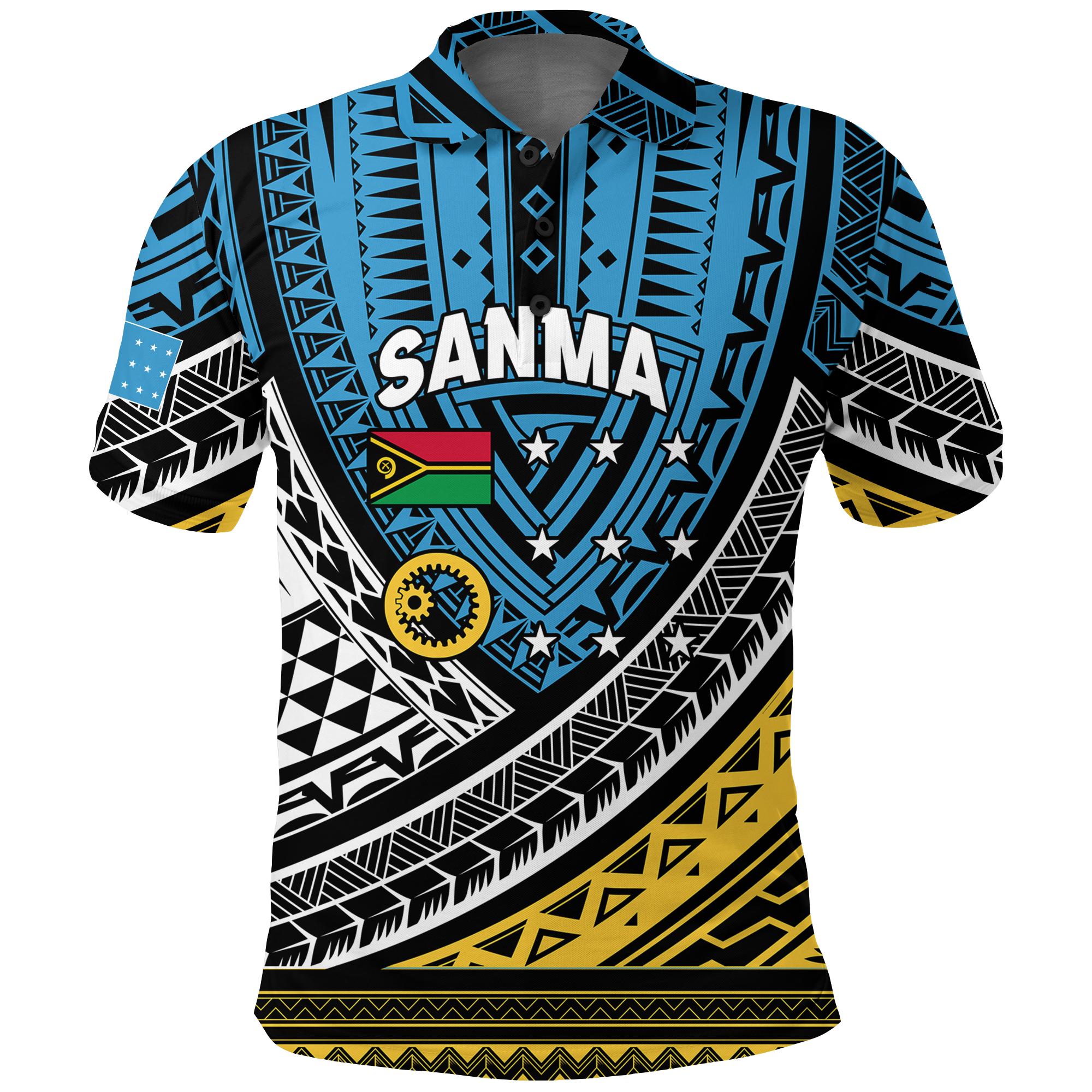 Custom Vanuatu Sanma Province Tribal Pattern Polo Shirt LT12