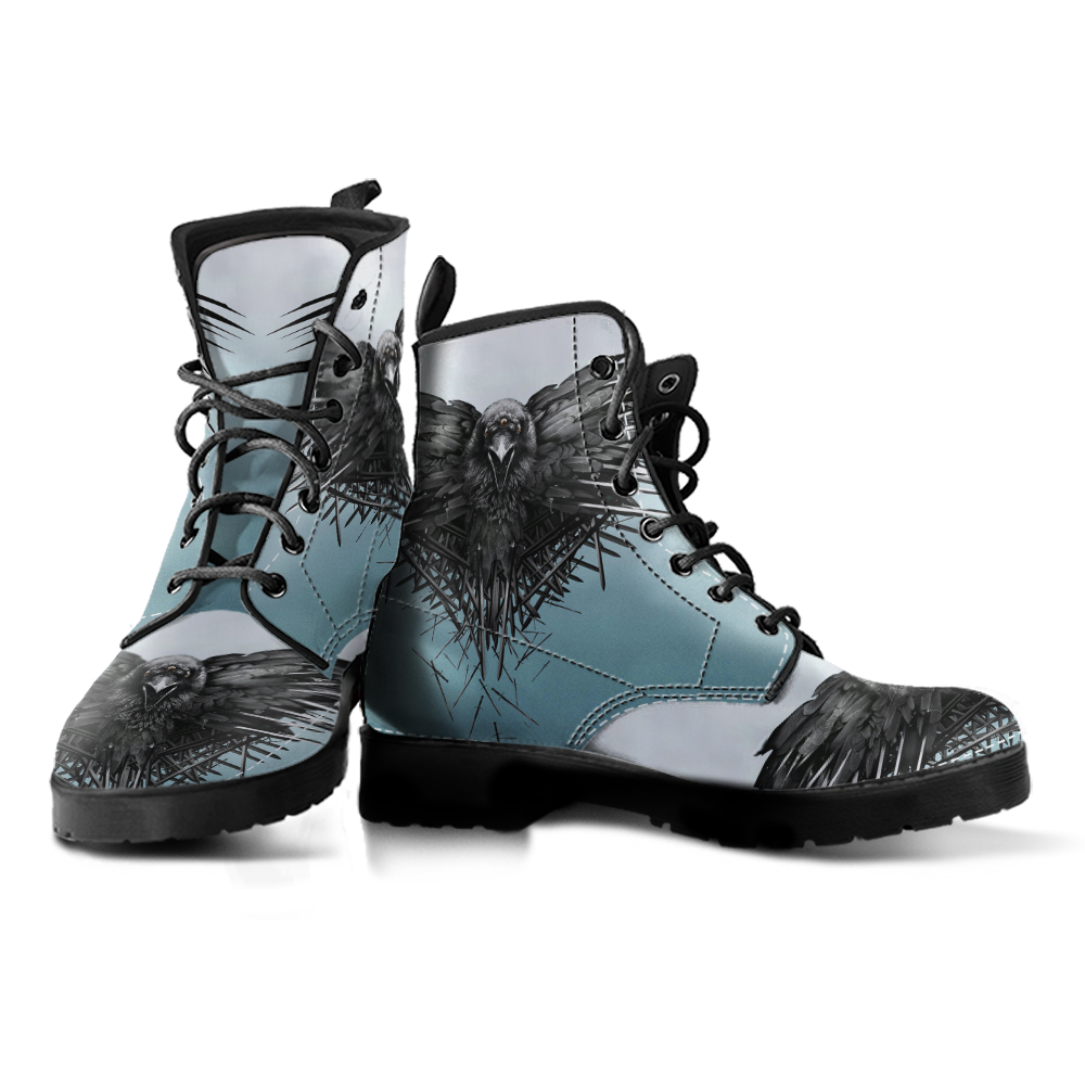 Viking Women's Leather Boots, The Raven Of Odin RLT12