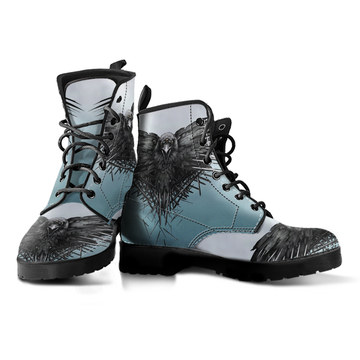 Viking Women's Leather Boots, The Raven Of Odin RLT12