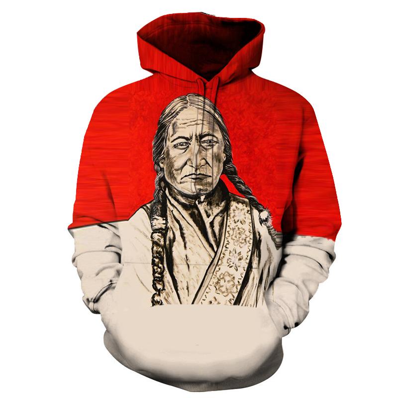 Red Chieft Native American All Over Hoodie LT10