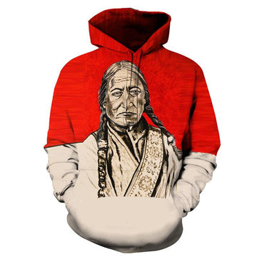 Red Chieft Native American All Over Hoodie LT10