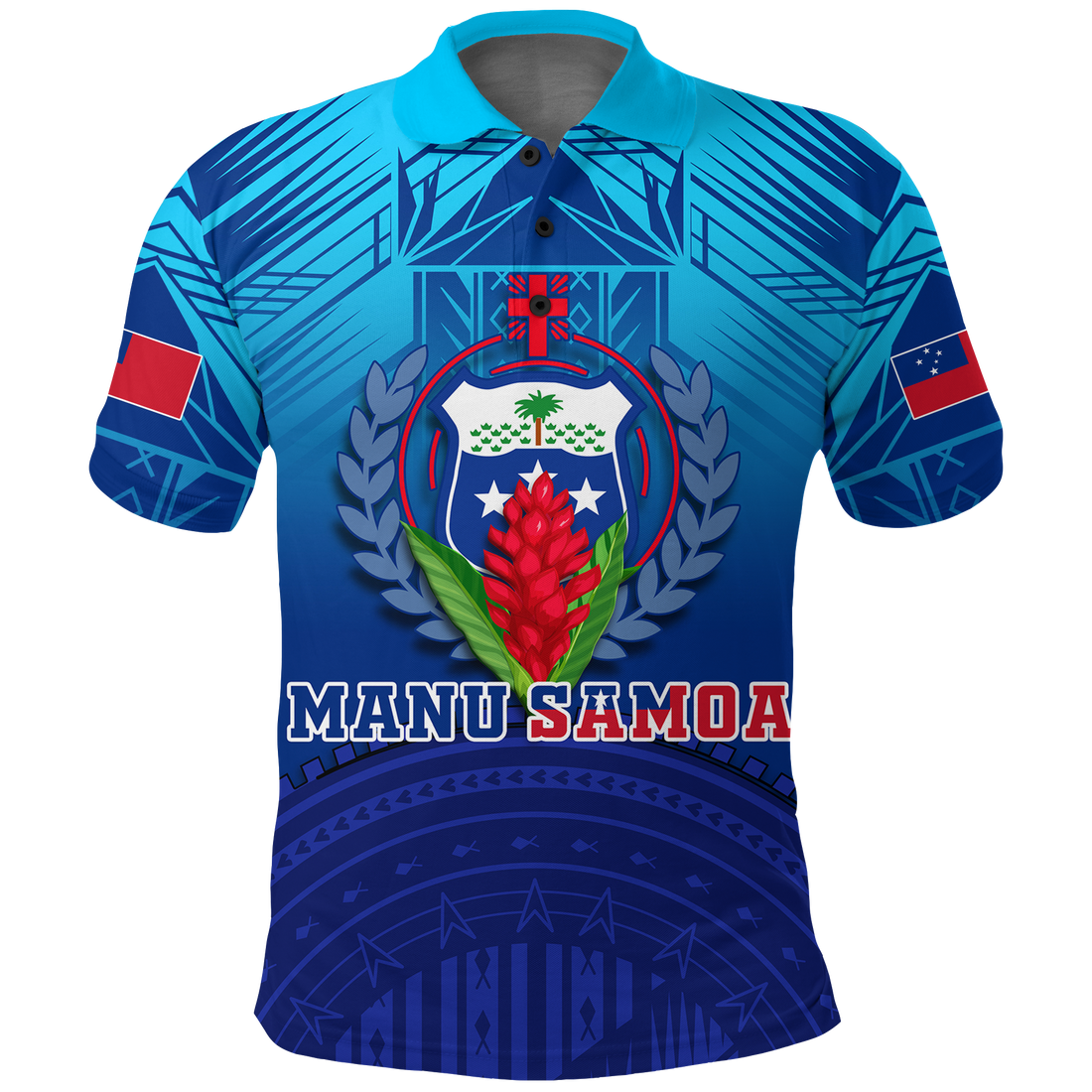 Custom Manu Samoa Legend Polo Shirt LT12