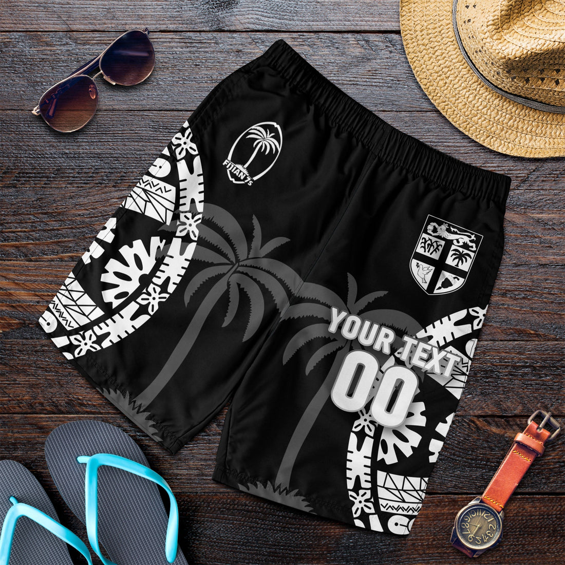 Custom Personalised Fiji Rugby Sevens Fijian Tapa Pattern Men Short LT12