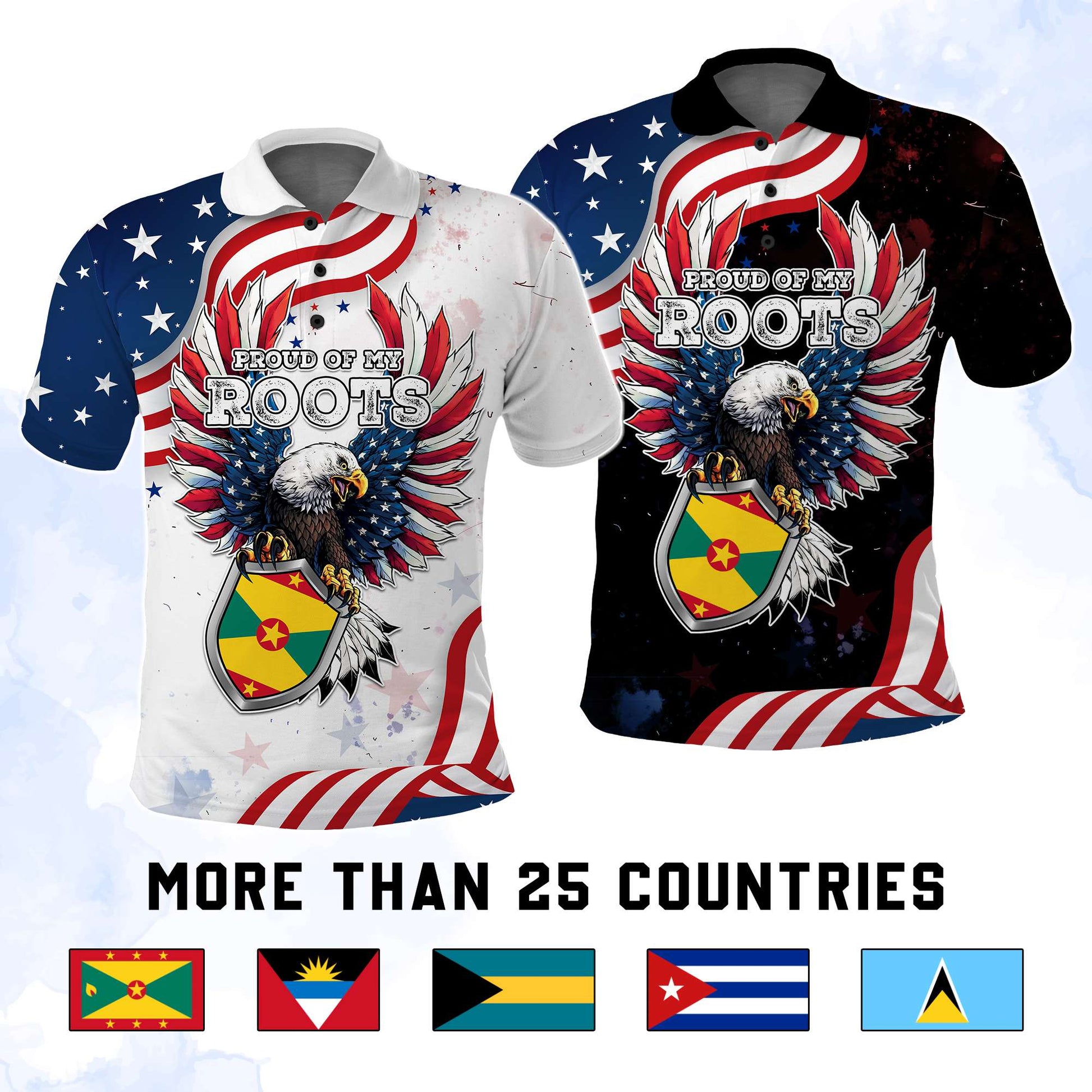 Custom Caribbean American Heritage Month Polo Shirt Proud Of My Roots CTM05