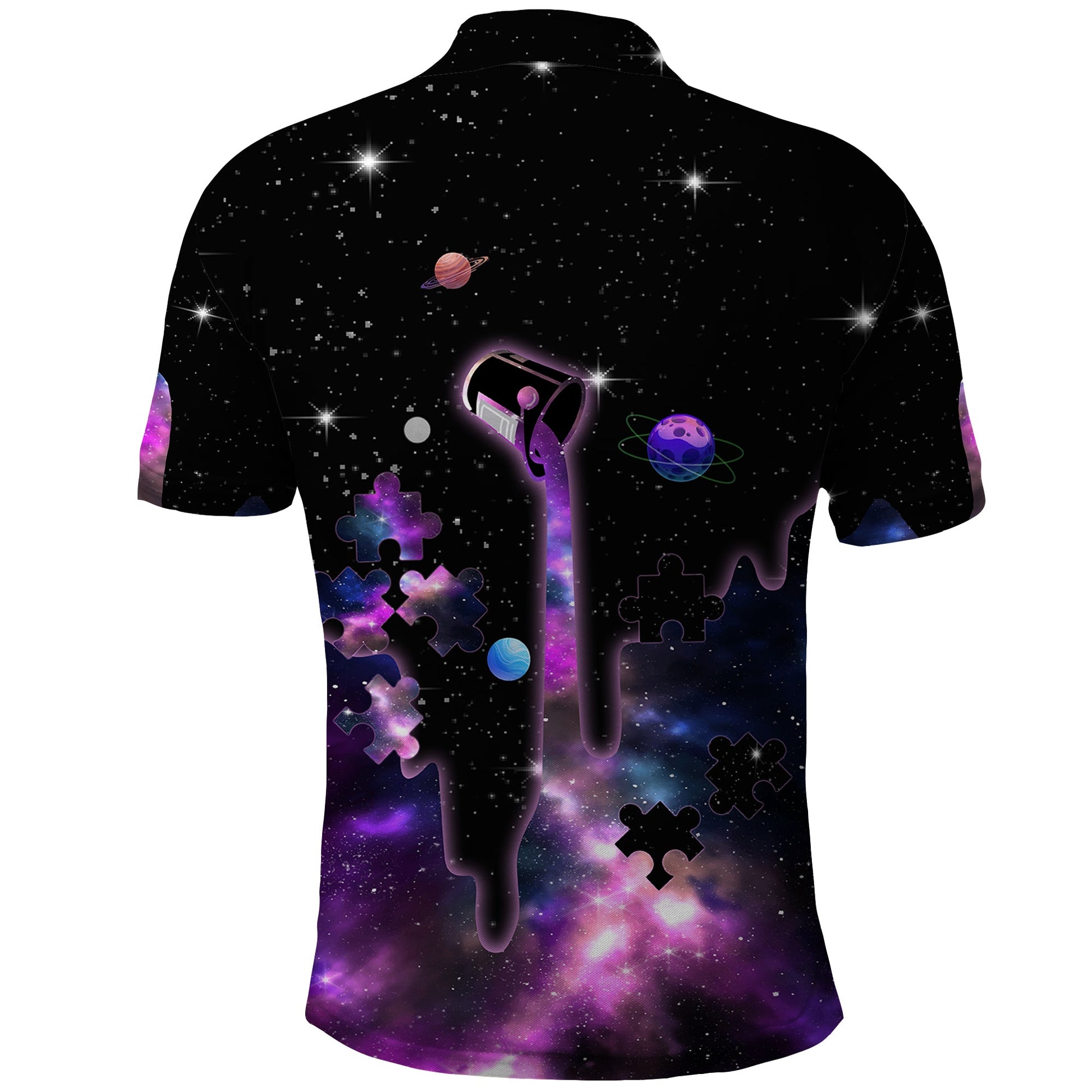 Autism Awareness Month Neurodiversity Galaxy Style Polo Shirt TS07