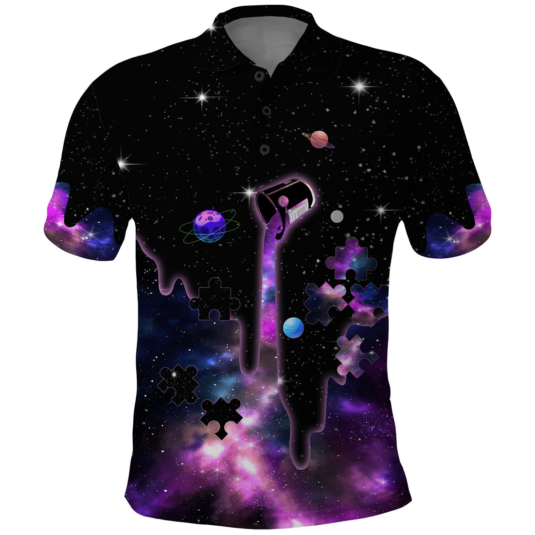 Autism Awareness Month Neurodiversity Galaxy Style Polo Shirt TS07