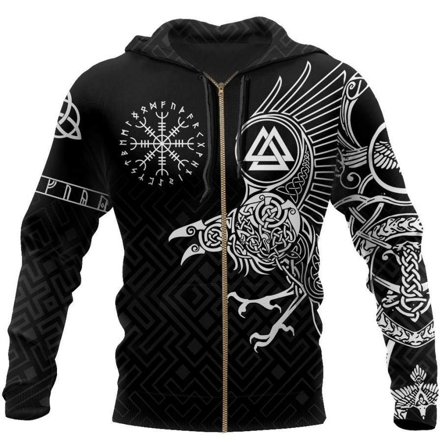Viking Clothing The Raven Of Odin Tattoo Special Hoodie RLT12